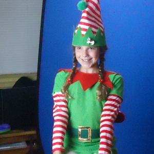 Leila Jean Davis as the Elf Representative for the Northpole shooting Matthew the Angry Elf music video