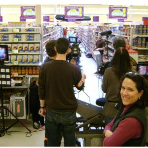 Leila Lead in ConAgra Commercial NBC shoot with Marti observing