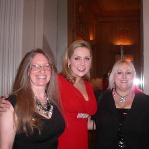 Author Pamela S K Glasner and Screenwriter Deborah Louise Robinson with Singer Christina Reber  Couture Fashion Week at the WaldorfAstoria on Park Avenue in New York City 19 February 2011