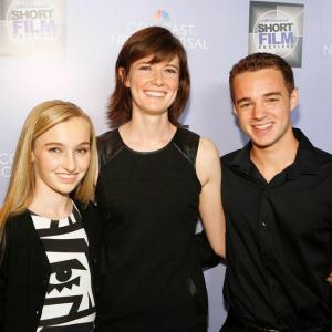 Director Erin Sanger and actors Sofi Choinski and Shane Nepveu of Bombshell attend the 2014 NBC Short Film Festival