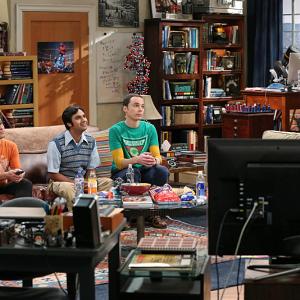 Still of Johnny Galecki, Simon Helberg, Jim Parsons and Kunal Nayyar in Didziojo sprogimo teorija (2007)