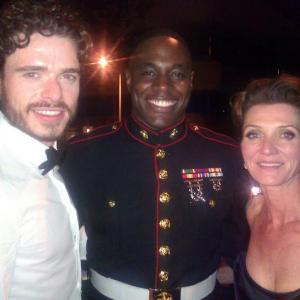 Richard Madden, Nick Jones Jr, and Michelle Fairley at event of The 64th Primetime Emmy Awards.