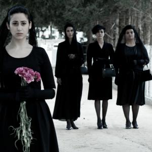 Still of Cherien Dabis, Ula Tabari, Nisreen Faour and Maria Zreik in Villa Touma (2014)