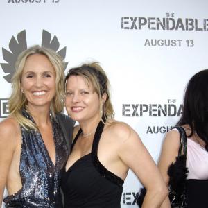Gina Greblo and Heidi Jo Markel at the premiere of The Expendables