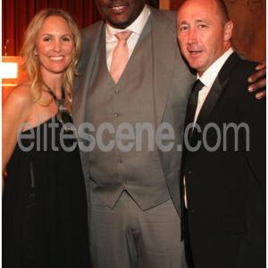 Gina Greblo and Bernie O'Halloran with Quinton Aaron at the Beverly Hills Film Festival
