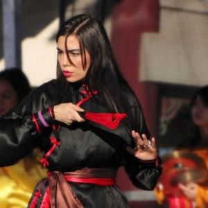Performing Tai Chi Fan at a Chinese New Year Celebration