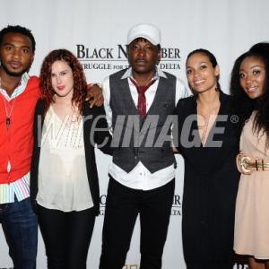 Mbong Amata Rosario Dawson Jeta Amata Rumor Willis and Enyinna Nwigwe attend film Black November Premiere Beverly Hills CA April 18