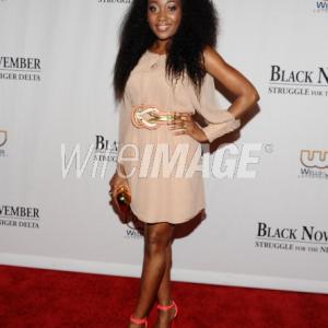 Actress Mbong Amata attends Black November film premiere April 18th Beverly Hills CA