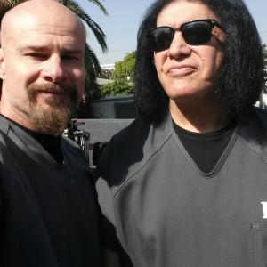 Me  Gene Simmons on the set of Angie Tribeca March 2015