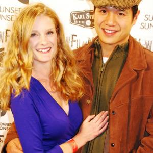 Elizabeth Sandy and James Huang at the screening of 'Modern Imbecile's Planet World'