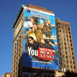 Billboard for Video Game High School Season 3 in New York city.