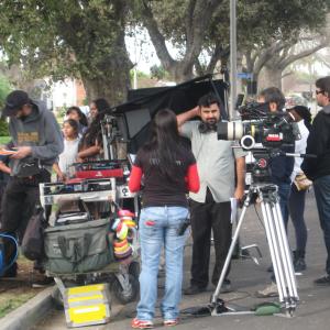 Director Param Gill, contemplating his next shot on the set of 