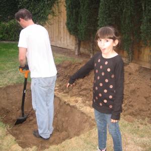 Natalie Miranda supervising the digging of the 