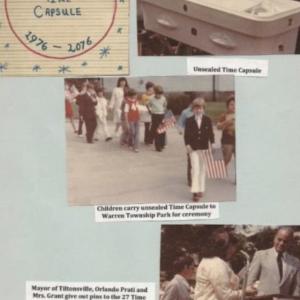 Garner Ted Aukerman center photo dressed in blue blazer and shirt white slacks and tie leads third grade class time capsule parade Tiltonsville Ohio May 31 1976