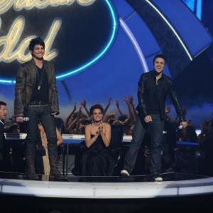 Still of Adam Lambert and Kris Allen in American Idol The Search for a Superstar 2002