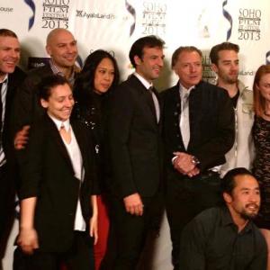 Olivia Bosek with the cast and crew of The Fix starring Armand Assante Luca Pierucci and Kresh Novakovic at the Soho International Film Festival
