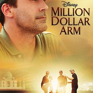 Jon Hamm Madhur Mittal and Suraj Sharma in Million Dollar Arm 2014