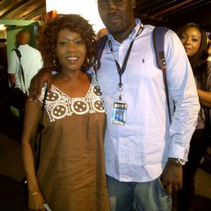 Oliver W Ottley III with Alfre Woodard at the 2014 American Black Film Festival
