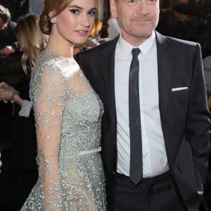 Kenneth Branagh and Lily James at event of Pelene 2015