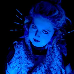Photograph of Cassandra Sechler during a costume/lighting test for Craig Jacobson's sci-fi cyber- thriller Elliot. http://www.dreamsfordeadcats.com/Elliot
