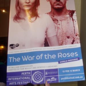 Holly with War of the Roses poster at His Majestys Theatre Perth 2009
