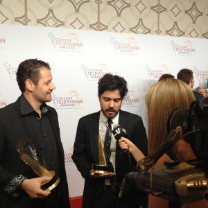 Justin Wells and Carlo Olivares Paganoni at the Student Emmys or College Television Awards