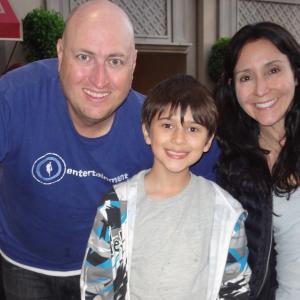 Gage with Executive Producers Shawn Ryan and Marney Hochman on the set of Beverly Hills Cop The Pilot