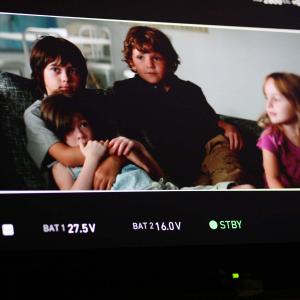 Gage Michael Petrone and cast on the set of Yellow