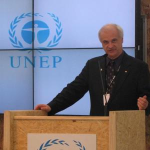 Mark Terry speaking at the Rio+20 United Nations Conference on Sustainability, 2012.