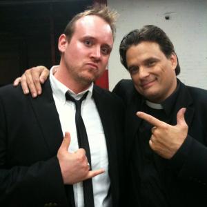 Brian Bell with Damian Chapa on the set of Killer Priest