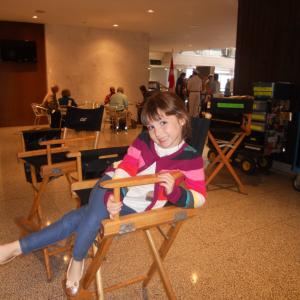 Kennedi Clements on set of Motive