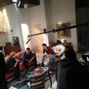 Al Danuzio at NBCTelemundo Studios shooting Corazon Valiente with Gabriel Valenzuela