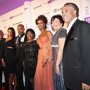 Steven Hill Brittany Loren Jamie Foxx Cicely Tyson Iman Debra Lee and Al Sharpton attend the 4th annual BET Honors at the Warner Theatre on January 15 2011 in Washington DC