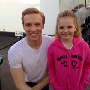 Kyla Deaver with Teddy Sears on set of Masters of Sex