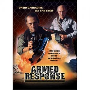 David Carradine and Lee Van Cleef in Armed Response (1986)