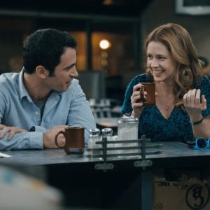 Still of Jenna Fischer and Chris Messina in The Giant Mechanical Man (2012)