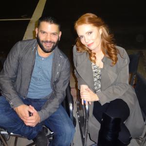 Kimberly Crandall and Guillermo Diaz on-set of ABC's SCANDAL
