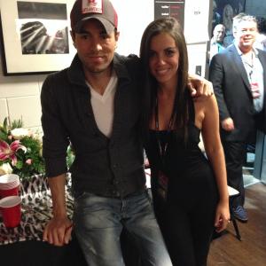With Enrique @ Y100 Jingle Ball 2013 before we had to fly over to LA to shoot his Freak music video... Elvis Duran entering the dressing room in the background.