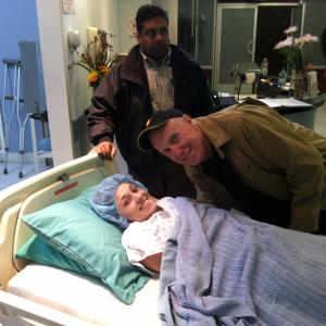 Posing with director Thom Eberhardt before surgery