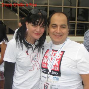 Pauley Perrette and Steven Escobar at the 29th Annual AIDS Walk Los Angeles.