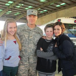 Caleb as Tanner with the Hall family for Lifetimes ARMY WIVES  starring Torrey Devitto Burgess Jenkins  Ella Wahlestedt