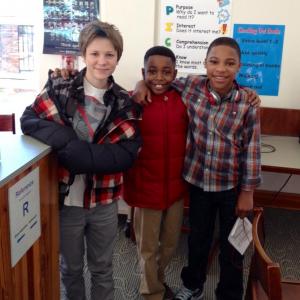 Caleb, McCarrie McCausland and Niles Fitch on the set of ARMY WIVES.