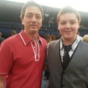 Zachary with Scott Baio on the set of SEE DAD RUN on NickNite