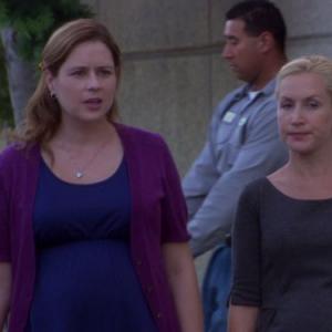 Still of Jenna Fischer and Angela Kinsey in The Office 2005