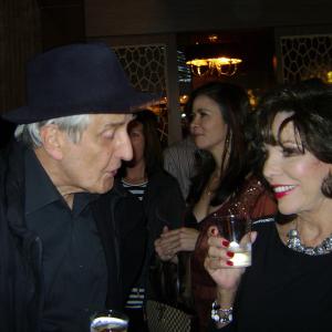With Joan Collins at CBS wrap party for Happily Divorced