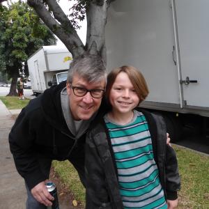 Alan Ruck Gibson Bobby Sjoeck April 2013 on set of Dead Of Night