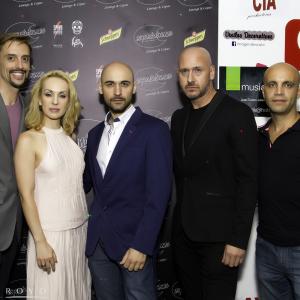Photocall at the Iberoamérica TV event. Samuel Romero Ruiz, Daniela M. Xandru, George Karja, Roberto Rey, Joaquin Molina.