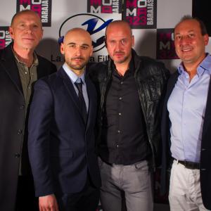 Launch event of SAYN THE EXECUTIONER series George Karja with the series actors Cesar Garca Roberto Rey Massimo Ferroni
