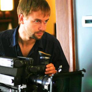 Director Andrew Lawton on the set of 'Wake' (2008)