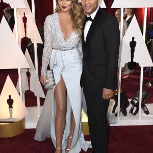 John Legend and Chrissy Teigen at event of The Oscars 2015
